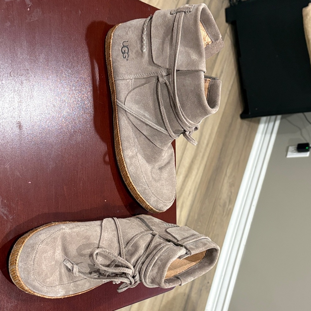 UGG Women's Gray Suede Ankle Booties